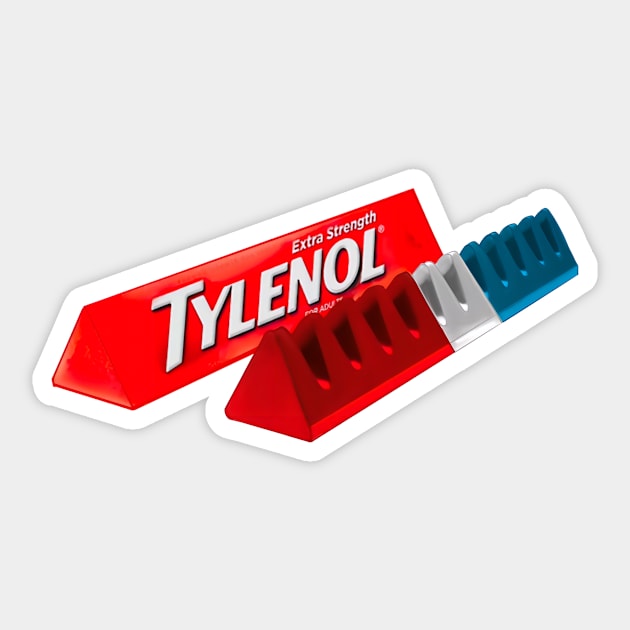 Big Tylenol Sticker by Chronic Corvid Designs